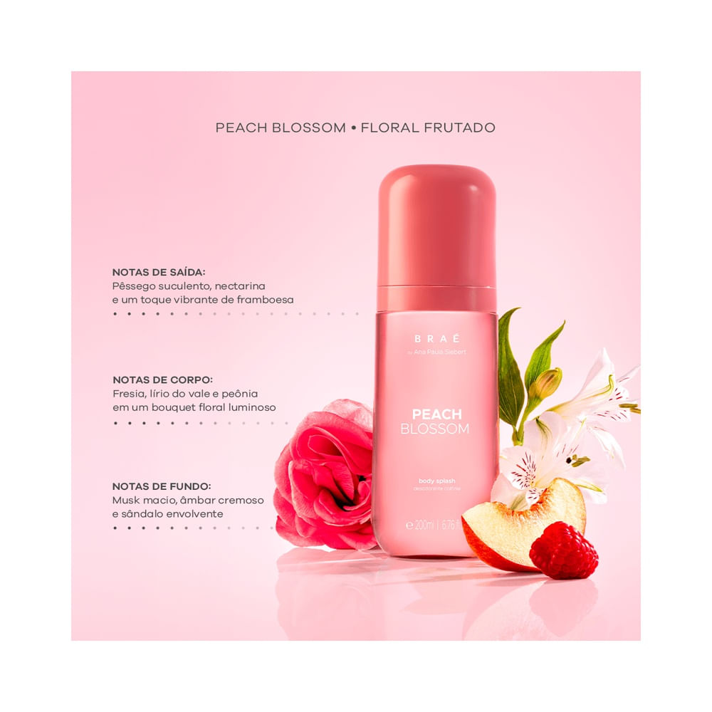 Frasco de Body Splash Braé Peach Blossom 200ml